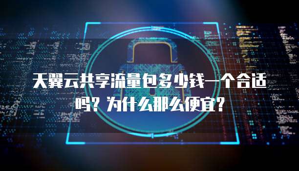 天翼云共享流量包多少钱一个合适吗？为什么那么便宜？