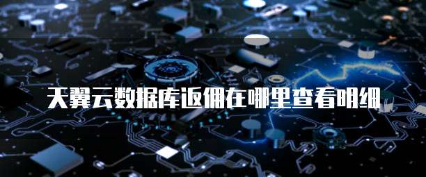天翼云数据库返佣在哪里查看明细