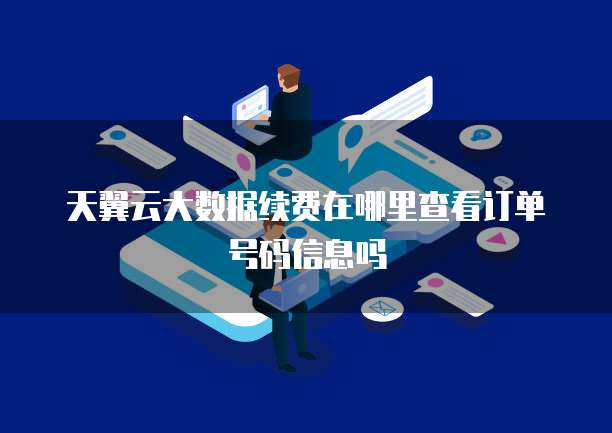 天翼云大数据续费在哪里查看订单号码信息吗