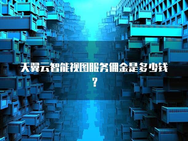 天翼云智能视图服务佣金是多少钱?