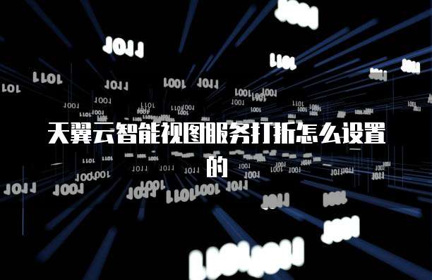 天翼云智能视图服务打折怎么设置的