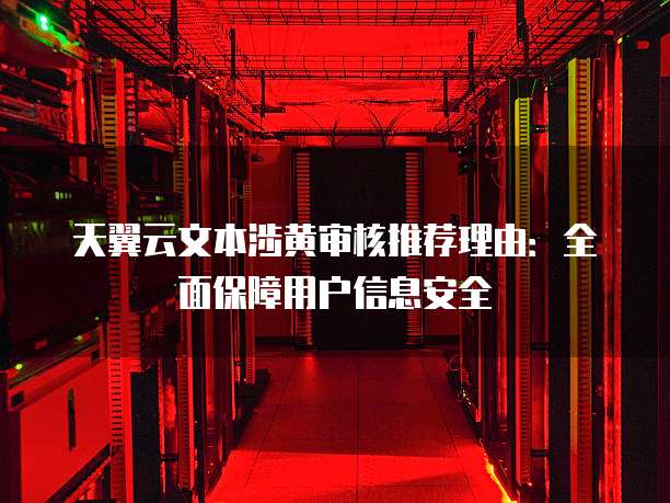 天翼云文本涉黄审核推荐理由：全面保障用户信息安全
