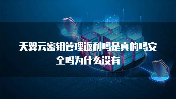 天翼云密钥管理返利吗是真的吗安全吗为什么没有