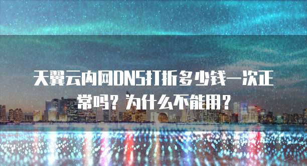 天翼云内网DNS打折多少钱一次正常吗?为什么不能用?