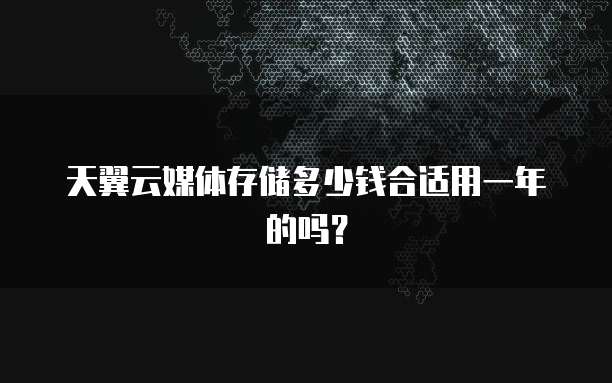 天翼云媒体存储多少钱合适用一年的吗?