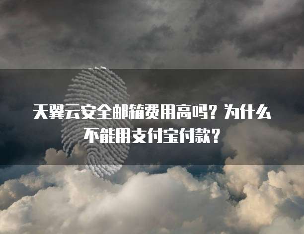 天翼云安全邮箱费用高吗?为什么不能用支付宝付款?