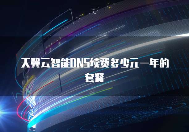 天翼云智能DNS续费多少元一年的套餐