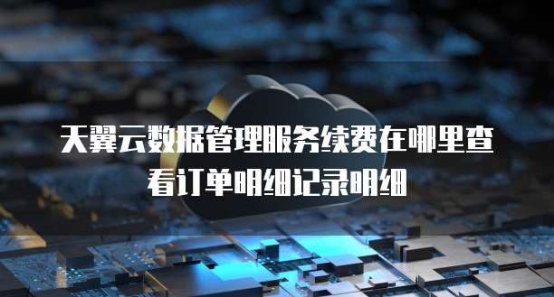 天翼云数据管理服务续费在哪里查看订单明细记录明细