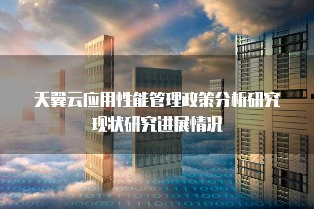 天翼云应用性能管理政策分析研究现状研究进展情况