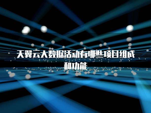 天翼云大数据活动有哪些项目组成和功能
