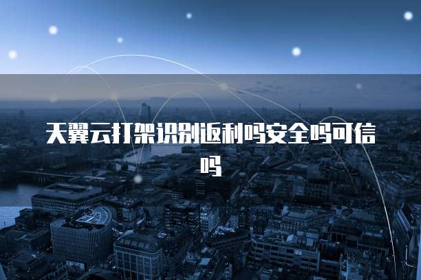 天翼云打架识别返利吗安全吗可信吗