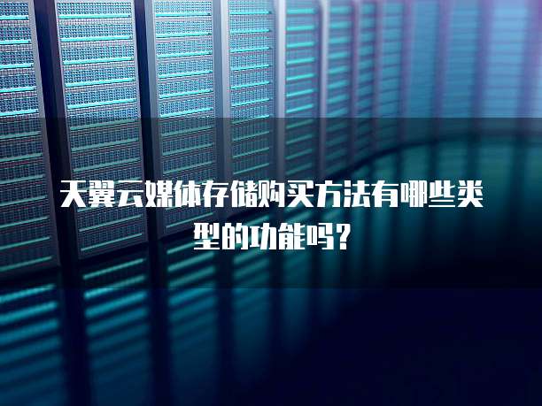 天翼云媒体存储购买方法有哪些类型的功能吗?