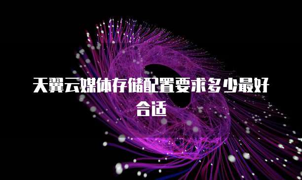 天翼云媒体存储配置要求多少最好合适