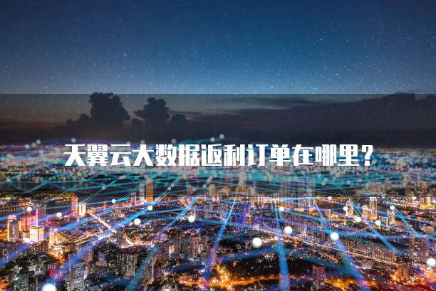 天翼云大数据返利订单在哪里?