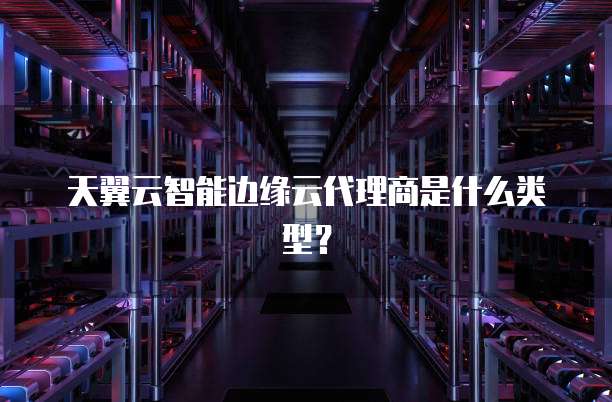 天翼云智能边缘云代理商是什么类型?