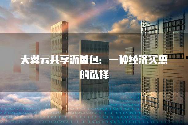 天翼云共享流量包:一种经济实惠的选择