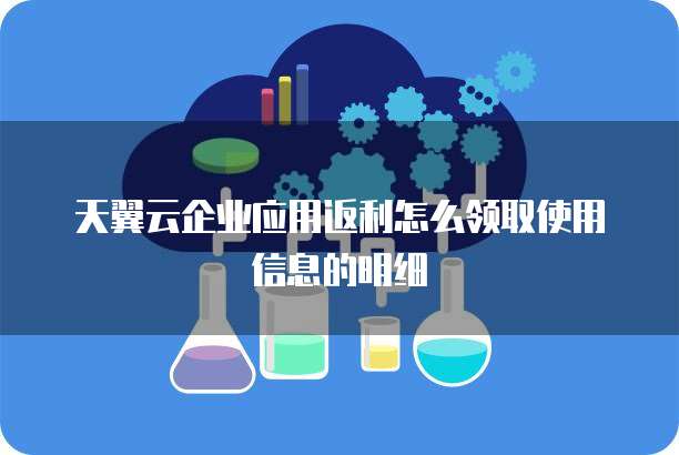 天翼云企业应用返利怎么领取使用信息的明细