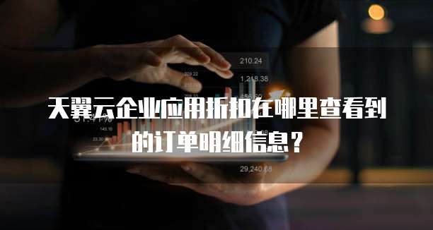 天翼云企业应用折扣在哪里查看到的订单明细信息?