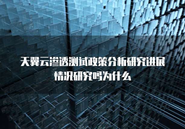 天翼云渗透测试政策分析研究进展情况研究吗为什么