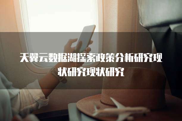 天翼云数据湖探索政策分析研究现状研究现状研究