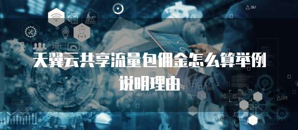 天翼云共享流量包佣金怎么算举例说明理由