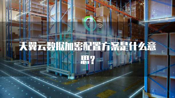 天翼云数据加密配置方案是什么意思？