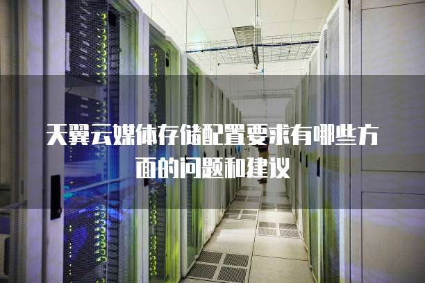 天翼云媒体存储配置要求有哪些方面的问题和建议