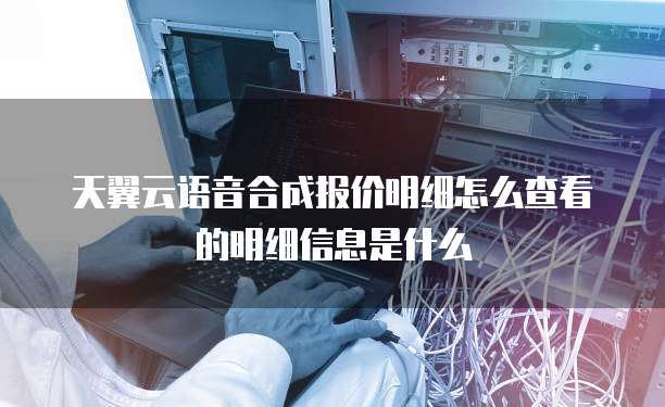 天翼云语音合成报价明细怎么查看的明细信息是什么