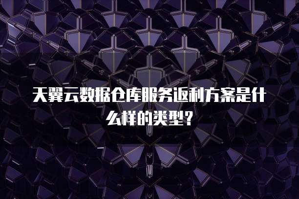 天翼云数据仓库服务返利方案是什么样的类型?