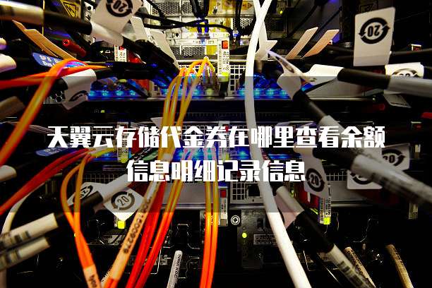 天翼云存储代金券在哪里查看余额信息明细记录信息