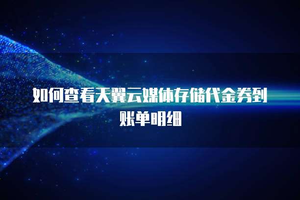 如何查看天翼云媒体存储代金券到账单明细