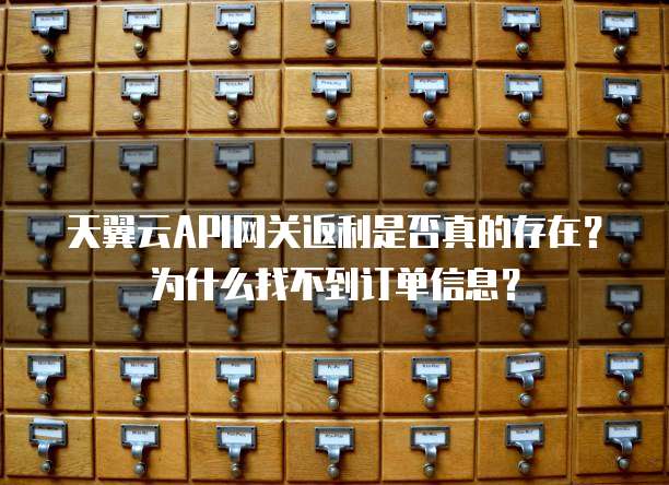 天翼云API网关返利是否真的存在?为什么找不到订单信息?