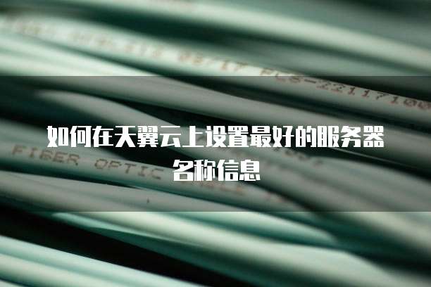 如何在天翼云上设置最好的服务器名称信息