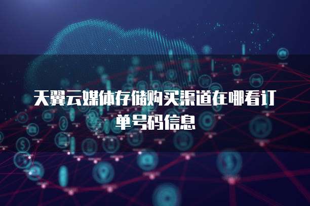 天翼云媒体存储购买渠道在哪看订单号码信息