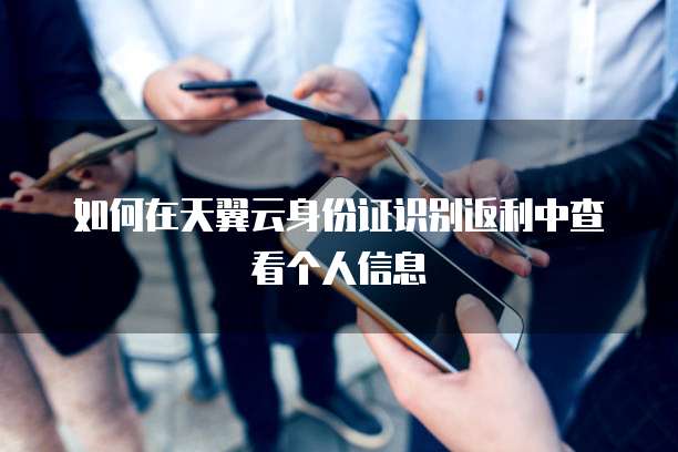 如何在天翼云身份证识别返利中查看个人信息