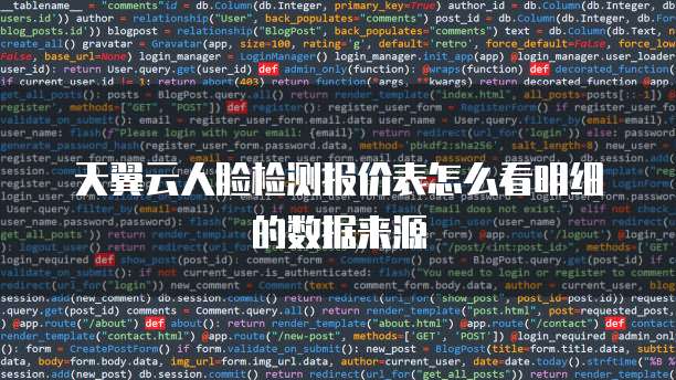 天翼云人脸检测报价表怎么看明细的数据来源
