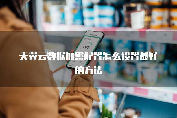 天翼云数据加密配置怎么设置最好的方法