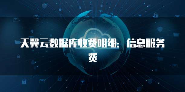 天翼云数据库收费明细:信息服务费