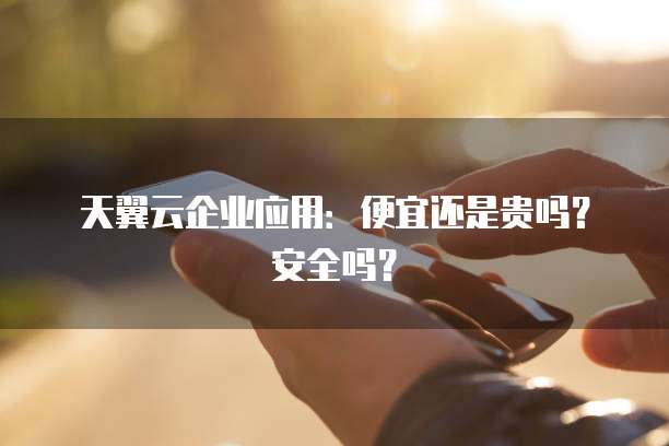天翼云企业应用:便宜还是贵吗?安全吗?