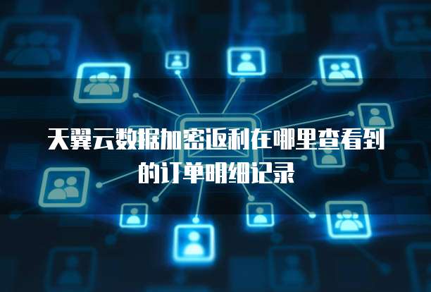 天翼云数据加密返利在哪里查看到的订单明细记录