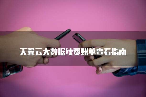 天翼云大数据续费账单查看指南
