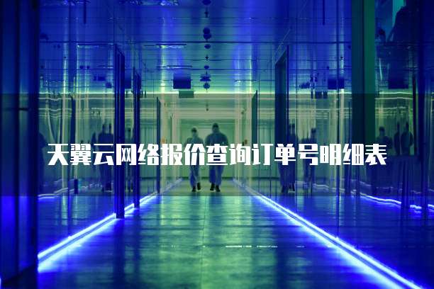天翼云网络报价查询订单号明细表