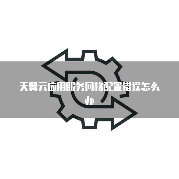 天翼云应用服务网格配置错误怎么办
