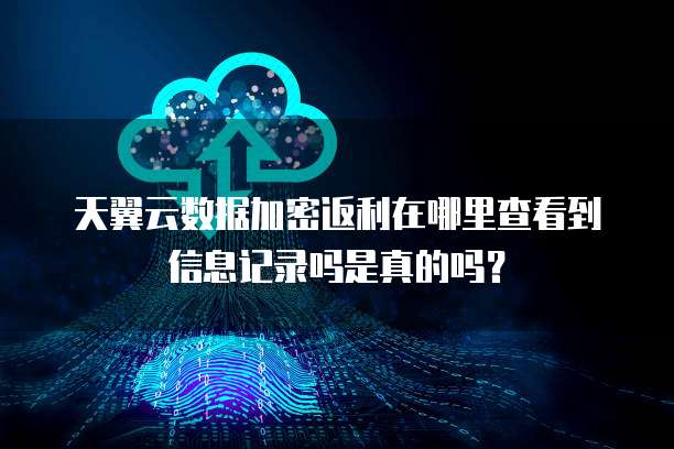 天翼云数据加密返利在哪里查看到信息记录吗是真的吗?