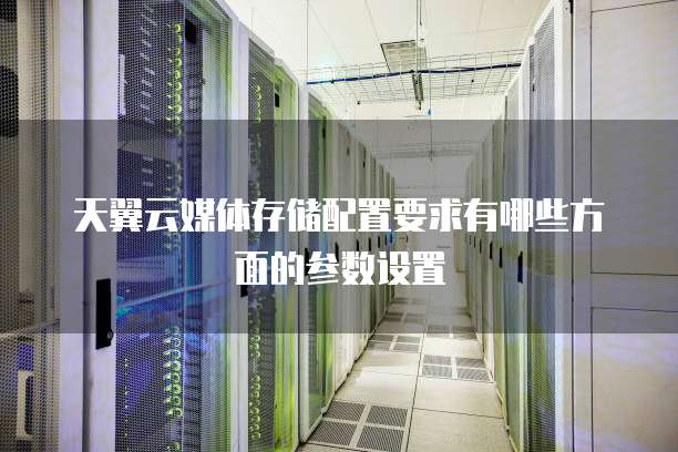 天翼云媒体存储配置要求有哪些方面的参数设置