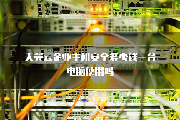   天翼云企业主机安全多少钱一台电脑使用吗