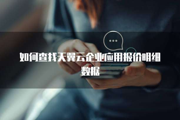 如何查找天翼云企业应用报价明细数据