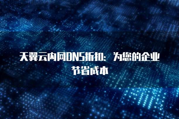天翼云内网DNS折扣:为您的企业节省成本