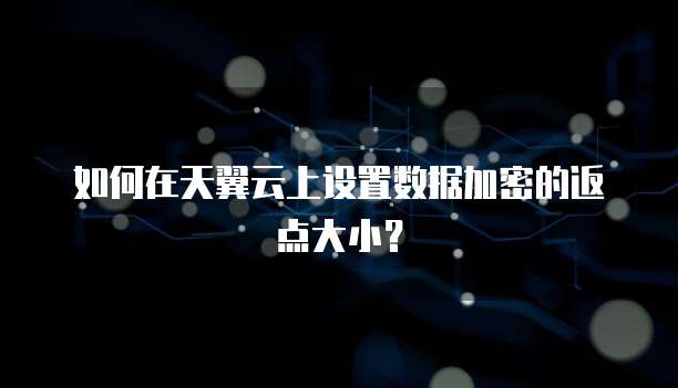 如何在天翼云上设置数据加密的返点大小?