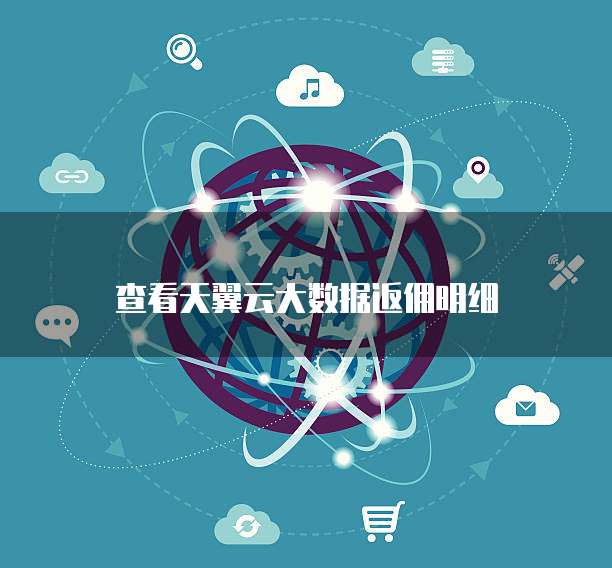 查看天翼云大数据返佣明细